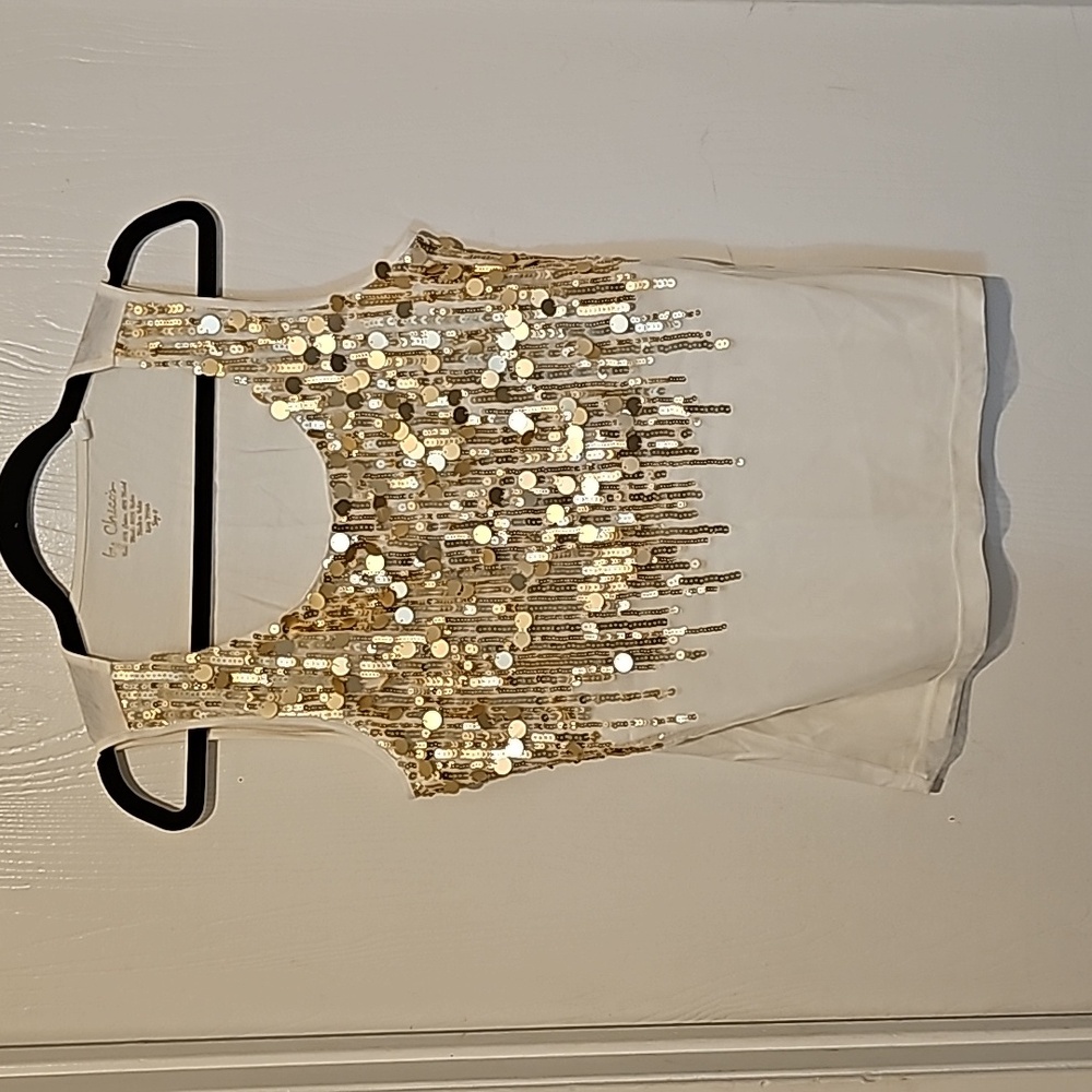 Chico's glitzy gold tank size 0